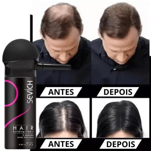 Pó De Queratina Em Fibra - Anti-Calvície HairFiber Sevích™ + Spray borrifador - Amelos