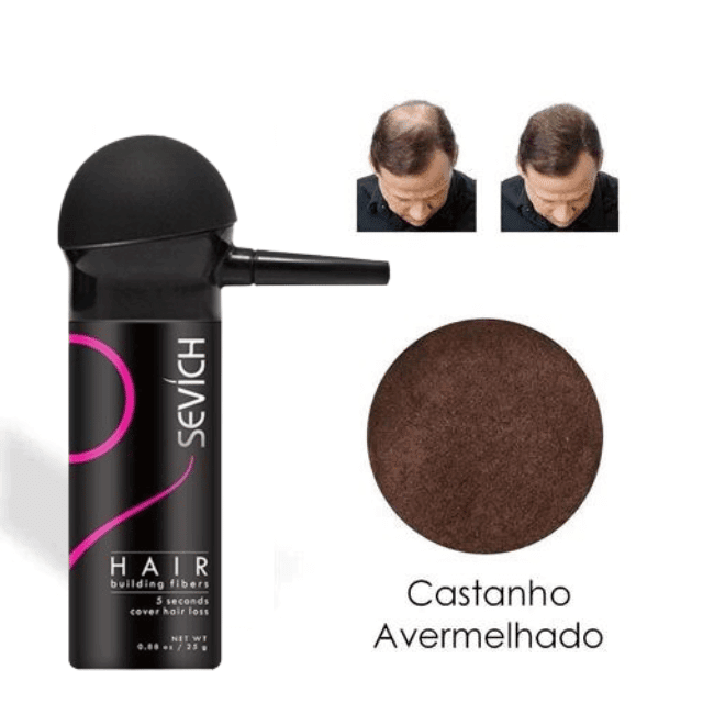 Pó De Queratina Em Fibra - Anti-Calvície HairFiber Sevích™ + Spray borrifador - Amelos